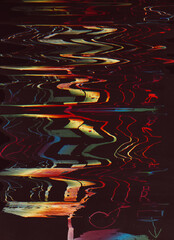 Wall Mural - distortion noise. digital glitch texture. analog frequency. stripped pattern display rainbow color l