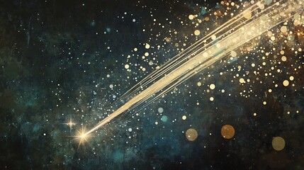 Wall Mural - luminous streak, bokeh, in dark cosmos.