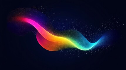 Fototapete - Colorful particle wave flow.