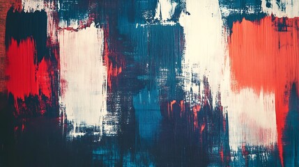 Aufkleber - Abstract red, white, blue paint strokes texture.