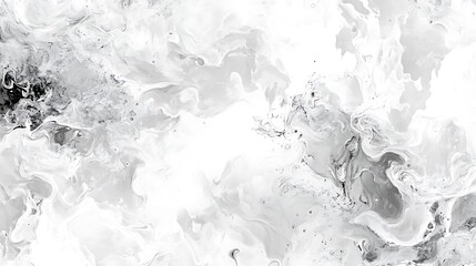 Poster - Abstract grayscale fluid acrylic paint swirls.