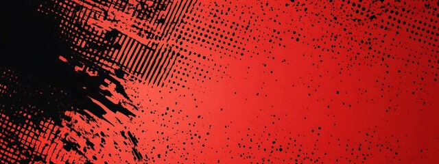 Poster - Abstract red and black grunge textured background.