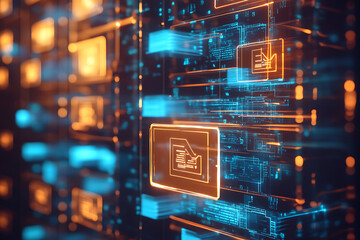 Wall Mural - abstract digital network system design