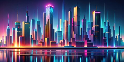 Wall Mural - Abstract geometric background resembling a futuristic cityscape, abstract,geometric, futuristic, cityscape, digital art