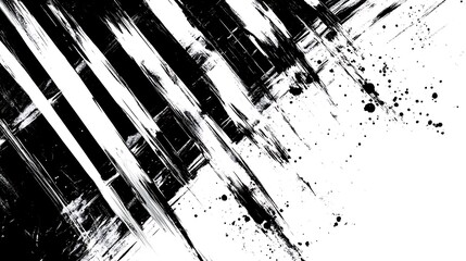 Poster - Black ink streaks on white.
