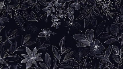 Floral pattern with white outlines.