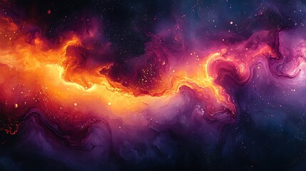 Wall Mural - abstract cosmic nebula swirling colors and light