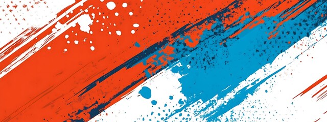 Poster - Abstract red blue splatter.