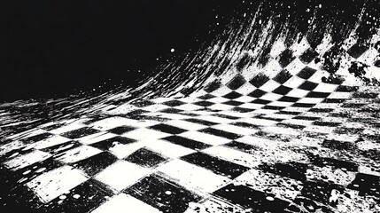 Poster - Grunge checkered pattern.