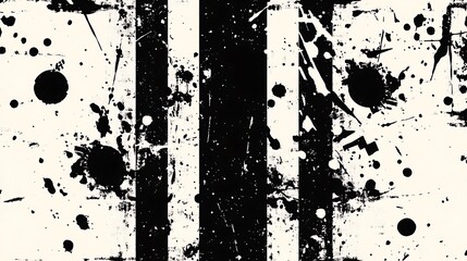 Poster - Grunge black, white abstract.