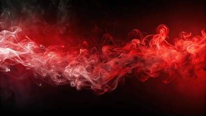 Wall Mural - Random half smoke particles of left and right red color with abstract background 026 , smoke, particles, red, left, right