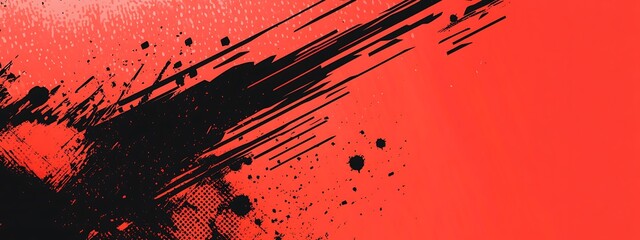 Poster - Red splatter with black streaks.