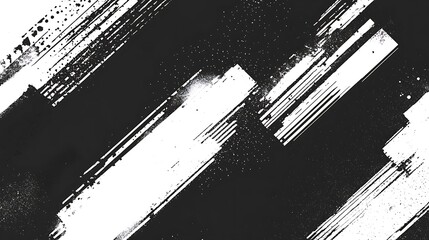 Poster - Black and white painted strokes.