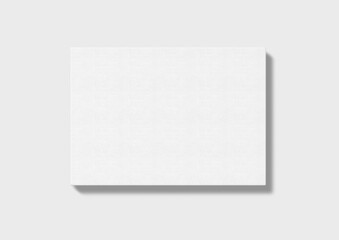 blank horizontal canvas mockup on wall, poster mockup on white background