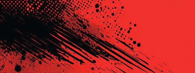 Leinwandbilder - Red and black grunge abstract background.