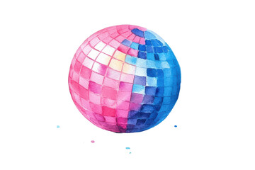 Wall Mural - Vintage Watercolor Disco Ball Illustration