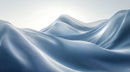 Canvas Print - Flowing blue fabric resembling a landscape.