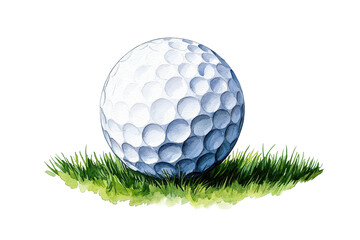 Wall Mural - Watercolor Golf Ball Illustration with Dimples