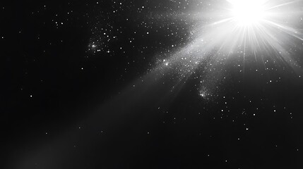 Wall Mural - bright light rays shining through dust particles.