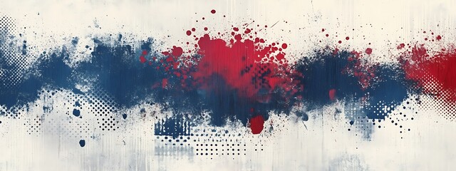 Poster - Abstract red and blue paint splatters. (1)