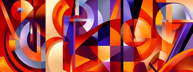 Canvas Print - Abstract geometric background with vibrant colors. (1)