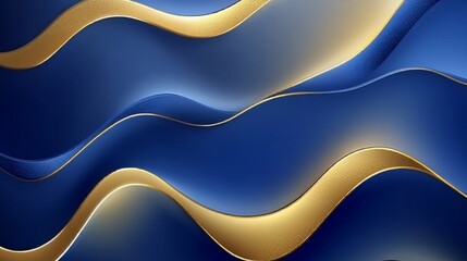 Wall Mural - Abstract blue background design with luxury gold accents in vector illustration for elegant, modern digital projects and creative visuals