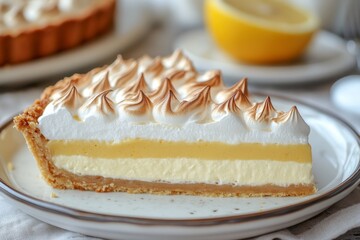 Canvas Print - Lemon Tart with Meringue - A Sweet Delight