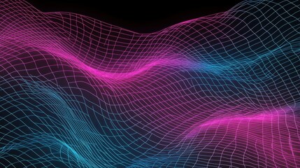 Wall Mural - abstract background with blue and pink neon lines