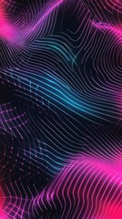 Wall Mural - abstract landscape on a dark background. cyberspace grid. hi tech network