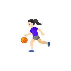 Wall Mural - Woman Playing Basketball Emoji
