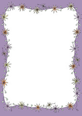 Wall Mural - Star flower border with purple surround 