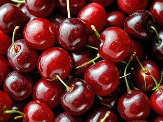 Fresh cherries photographed from a close distance