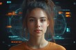 © OnuTH - Young Woman with Futuristic Interface Overlay