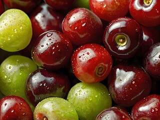 Fresh cherries photographed from a close distance