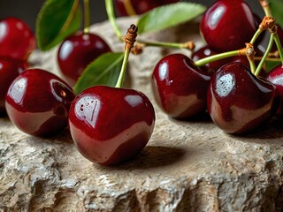 Fresh cherries photographed from a close distance