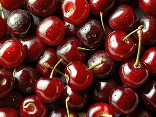 Fresh cherries photographed from a close distance