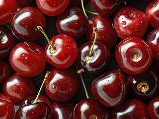 Fresh cherries photographed from a close distance