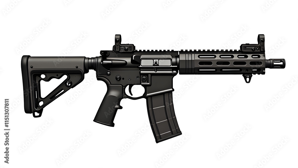 Modded Rifle Modified AR-15 rifle with attachments. Stock Illustration | Adobe Stock