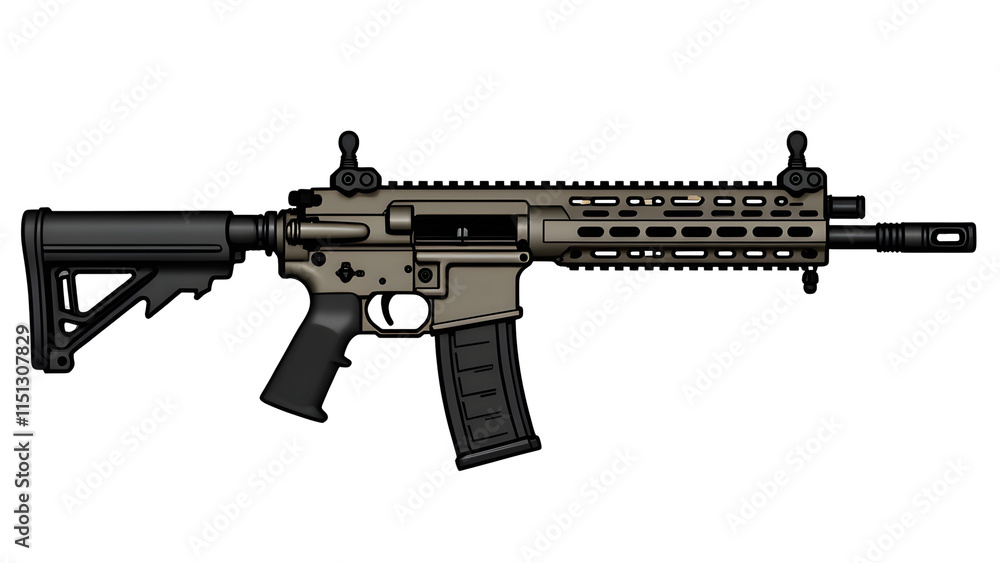 Modified Rifle Modified AR-15 rifle with attachments. Stock Illustration | Adobe Stock