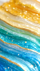 Wall Mural - abstract digital futuristic artwork, with gold.