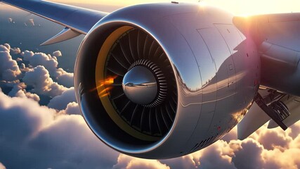 Poster - Beautiful view of sky from airplane window background. 