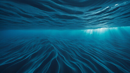 From beneath the waves, one can observe the deep blue sea during the storm