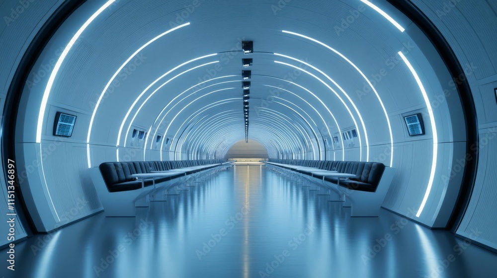Futuristic underground bunker protecting survivors from radiation ...
