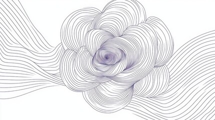 Wall Mural - a modern rose illustration in black line art, its minimalist style timeless against white.