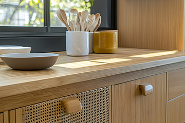 Modern Kitchen with Natural Bamboo