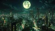 © Argan - Night Cityscape Under a Full Moon