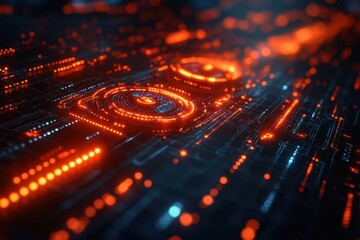 Wall Mural - futuristic it roadmap depicting modern technology with interconnected lines, showcasing innovative processes like big data and networking, enveloped in a sleek digital aesthetic