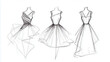 © Atmospheric stock - Elegant fashion sketches of three unique dress designs
