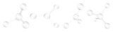 PNG 3D transparent clear molecule  cut out element set