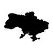 © pyty - Ukraine high detailed vector representation of country silhouette in solid black on white background. For educational, decorative, or informational use showcasing the national outline.